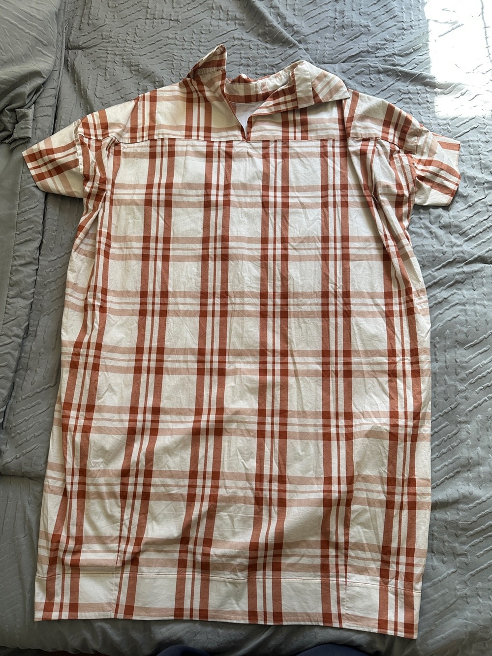 Liviana Conti Plaid Short Sleeve Shirt Dress